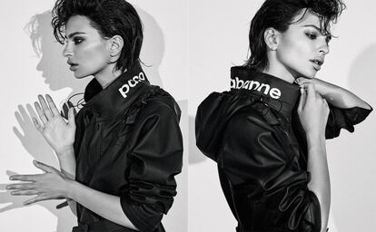 No hay pérdida: esta parca de líneas futuristas lleva la firma inconfundible de Paco Rabanne y de su director creativo, el francés Julien Dossena.