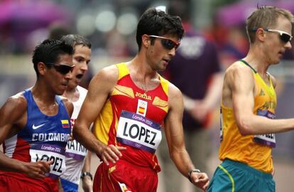 Miguel Ángel López, durante los 20 kilómetros marcha