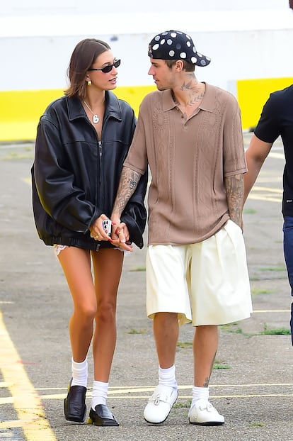 Hailey Bieber and Justin Bieber in New York in June 2023.