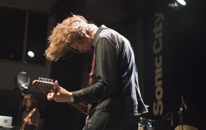 El músico Thurston Moore, en su actuación en el festival belga Sonic City.