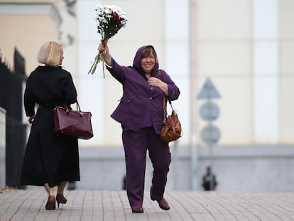 La escritora bielorrusa Svetlana Alexiévich, este miércoles en Minsk.