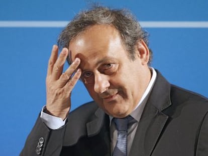 Platini en un acto de la UEFA en febrero de 2014.