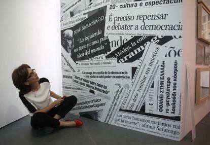 Pilar del Río, compañera sentimental de Saramago, en la fundación del escritor, en Lisboa.