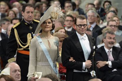 La princesa Victoria de Suecia junto a su marido, Daniel.