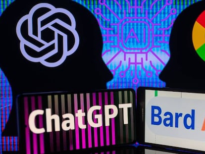 ChatGPT y Bard, las IA de OpenAI, empresa respaldada por Microsoft, y Google.