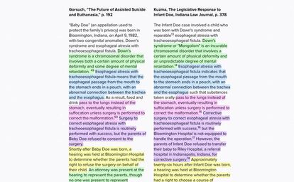 Comparación entre el texto original y el de Gorsuch elaborada por POLITICO.