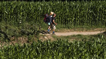 Peregrinos no Caminho de Santiago.