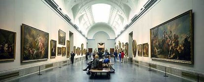 Una imagen de la galería central del Prado, donde quedarán ubicadas las obras de gran formato de los maestros italianos y flamencos.