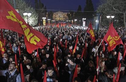 Manifestaci&oacute;n contra las medidas de austeridad impuestas por el Gobierno en Atenas.