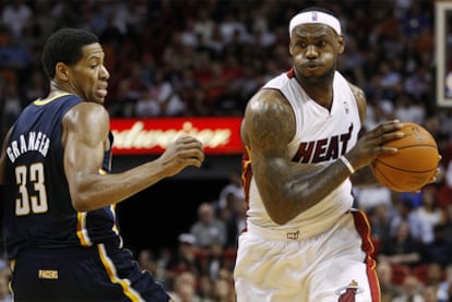 LeBron James, en el partido de Miami Heat ante Indiana Pacers.