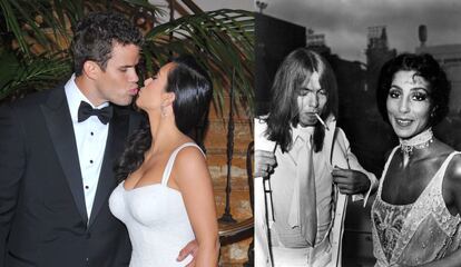 De izquierda a derecha: Kris Humphrie y Kim Kardashian, Gregg Allman y Cher.