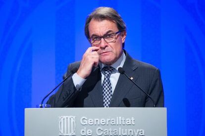 Artur Mas durante la rueda de prensa.