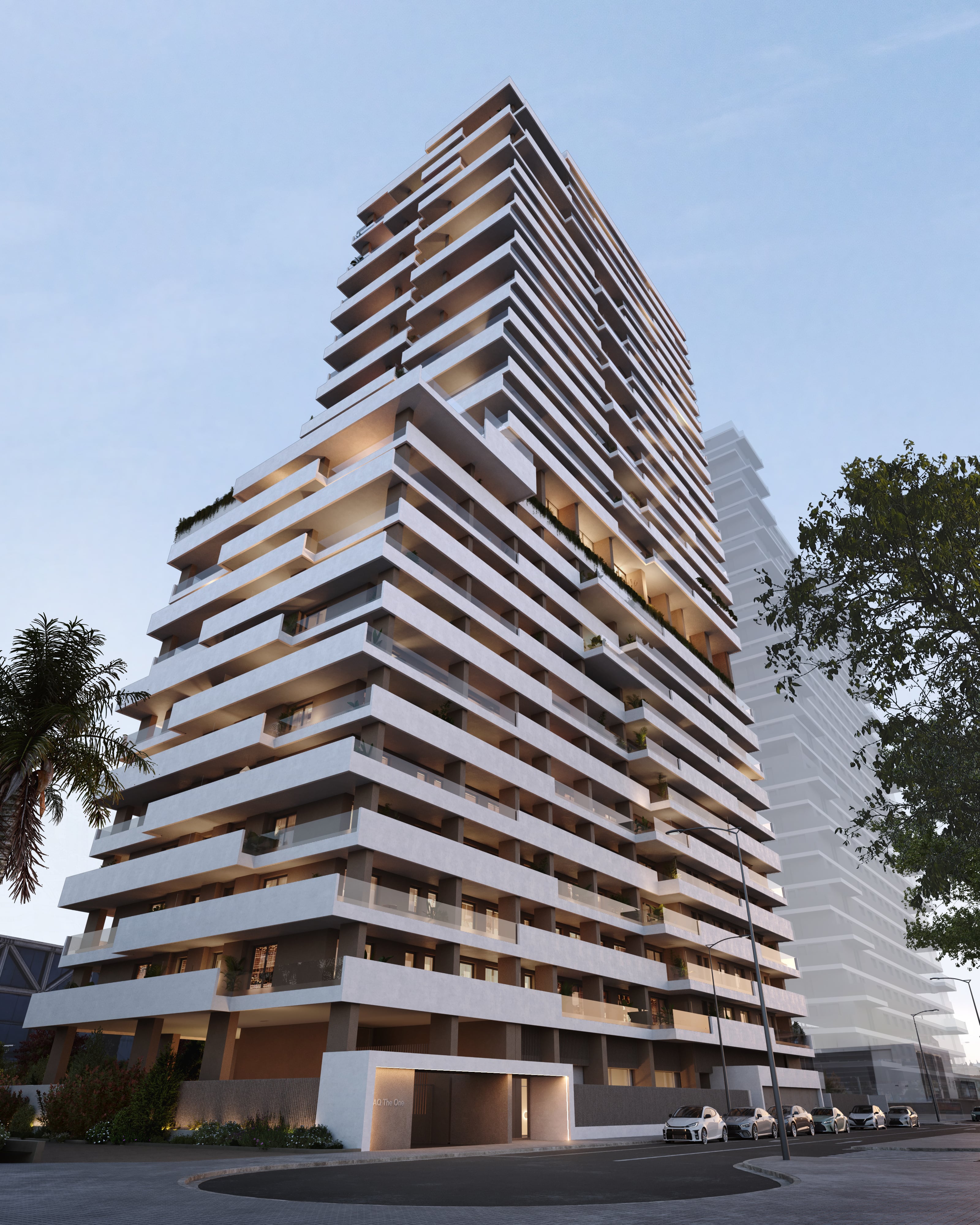Recreación virtual el edificio de más de 100 metros que AQ Acentor promueve en Burjassot.