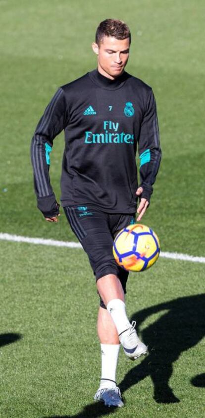 Cristiano Ronaldo durante un entrenamiento.