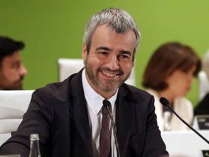 El presidente de Aena, Maurici Lucena, durante la junta de accionistas celebrada este mes en Madrid.