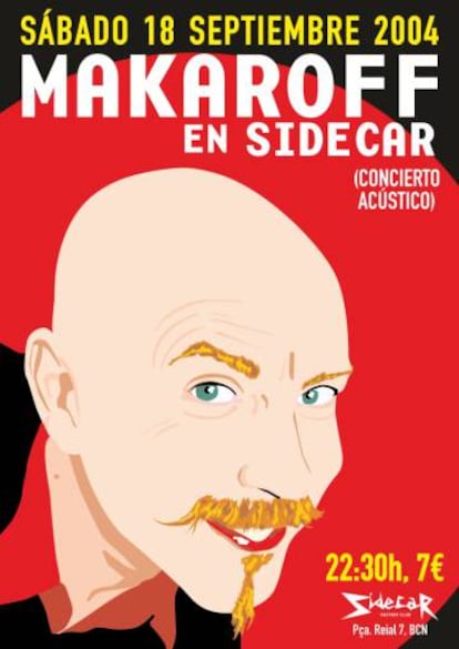 Cartel del concierto de Sergio Makaroff de 2004 en la sala Sidecar