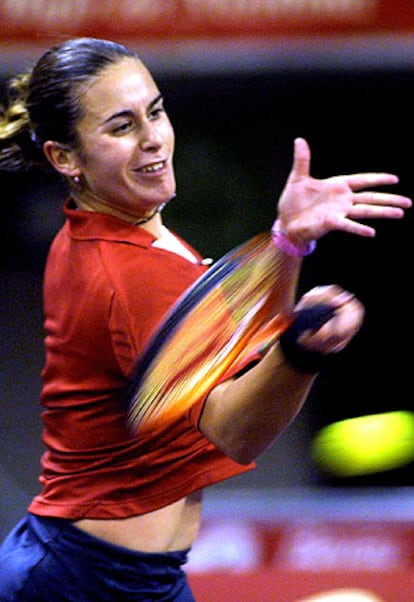 Anabel Medina, durante un torneo en Barcelona.