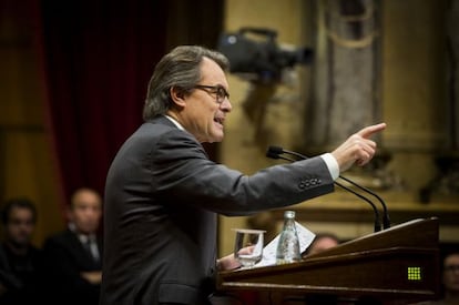 Artur Mas, al debat d'investidura del Parlament.