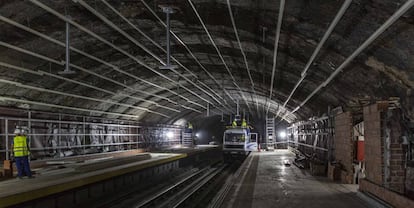 Obras de acondicionamiento de la línea 5 de metro.