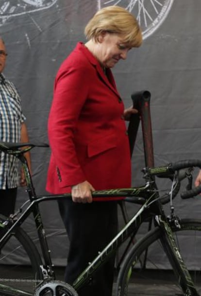 Merkel, en el primer día de la feria Eurobike 2013.