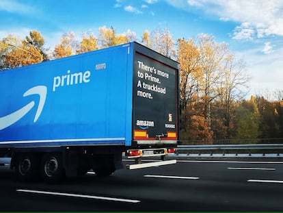 Camión de Amazon Prime, en Katowice (Polonia).