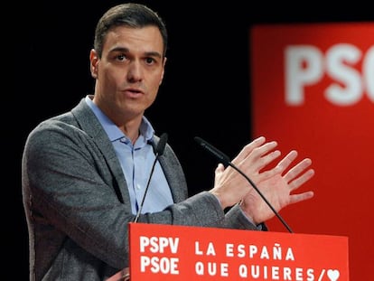 El secretario general del PSOE, Pedro Sánchez, en un acto en la Universidad de Alicante, este sábado.