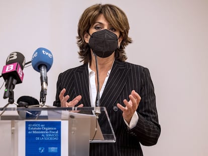 La fiscal general del Estado, Dolores Delgado, durante un acto en Palma, el 10 de febrero.