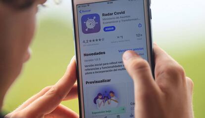 Radar Covid en un iPhone.