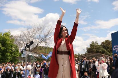 Isabel Díaz Ayuso, este sábado en Majadahonda.