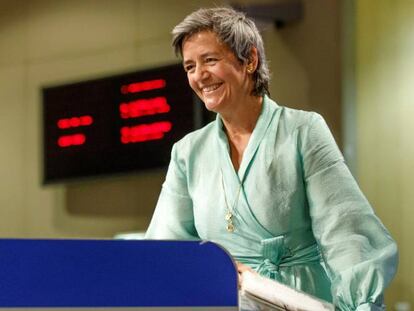 Margrethe Vestager, vicepresidenta de la Comisión Europea, el 29 de mayo en Bruselas.