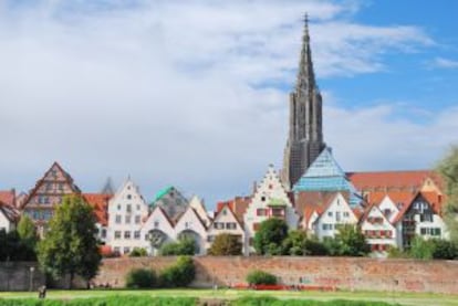 El perfil de la ciudad antigua de Ulm.