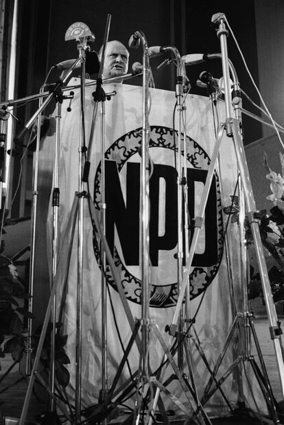 Friedrich 'Fritz' Thielen, líder del Partido Nacionaldemócrata de Alemania, en 1966.