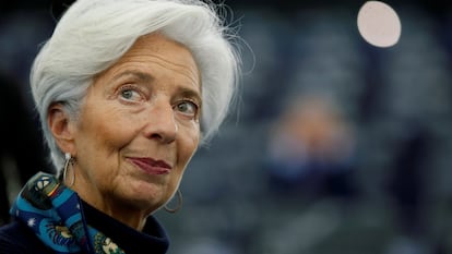 Christine Lagarde, presidenta del BCE, en la sede de Estrasburgo del Parlamento Europeo.