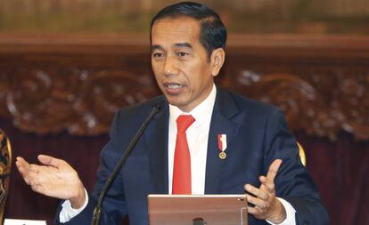 El presidente indonesio, Joko Widodo, este lunes en el Jakarta.