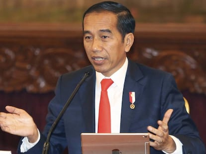 El presidente indonesio, Joko Widodo, este lunes en el Jakarta. 