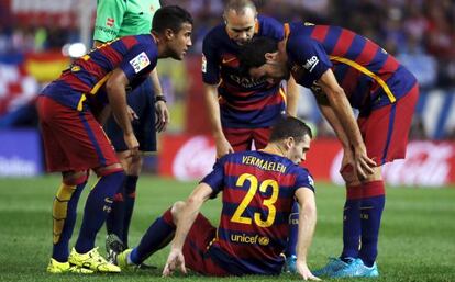 Vermaelen, en el momento en el que se lesionó.