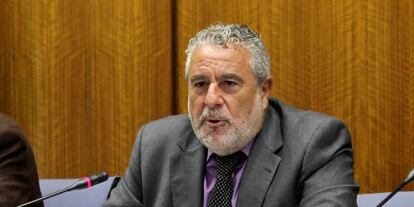 Joaquín Durán, esta mañana en el Parlamento de Andalucía.