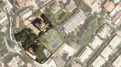 Vista aérea, a partir de Google Maps, de la finca con la nueva incorporación de terrenos.