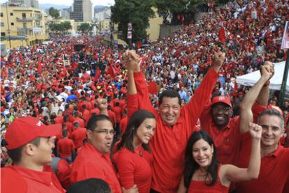 Hugo Chávez, durante un acto de la campaña electoral celebrado en Caracas.