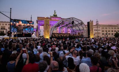 Un momento del concierto de la Filarmónica de Berllín este sábado.