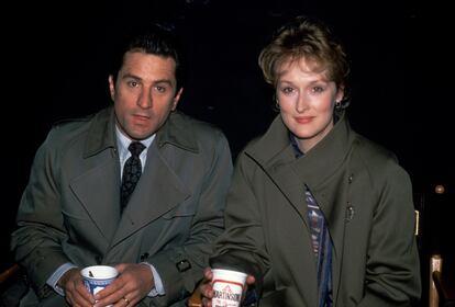 Robert De Niro y Meryl Streep en el rodaje de 'Enamorarse' en 1984.