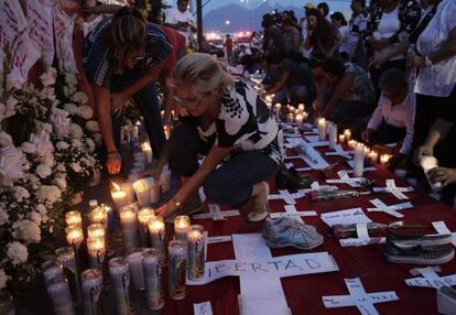 Ceremonia por el aniversario de la matanza perpetrada por los Zetas en Monterrey en agosto de 2011.