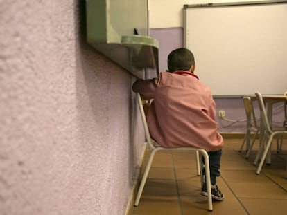 Un aula de un colegio público de primaria de Madrid.