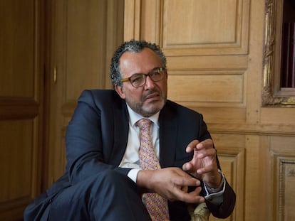 Roberto Vidal, presidente de la Jurisdicción Especial para la Paz (JEP) de Colombia, este miércoles en Bruselas.