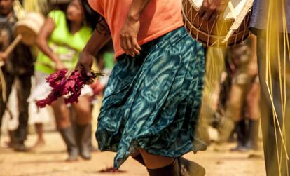 Escena de un momento del Uyantza Raymi, la fiesta tradicional de Sarayaku.