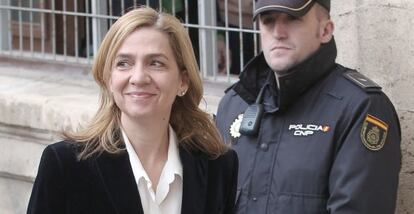 La infanta Cristina, en febrero, a su llegada a los juzgados de Palma.