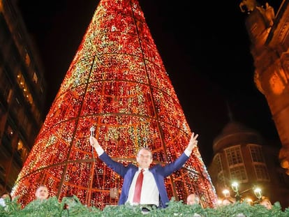 El alcalde de Vigo, Abel Caballero, durante la fiesta de inauguración del alumbrado de la ciudad en noviembre de 2021.  