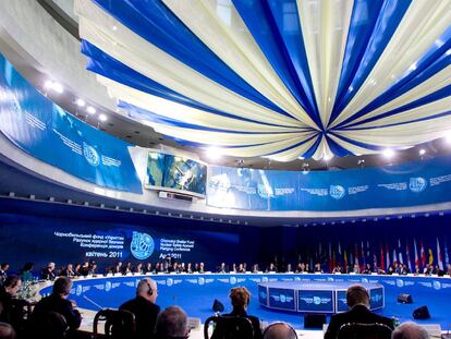 Conferencia de los 40 países donantes de Chernóbil, reunidos en Kiev.