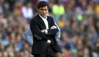 Marcelino Garc&iacute;a Toral, durante un partido con el Villarreal