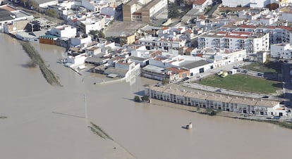 Otra de Lora del Río, inundada tras las fuertes lluvias. El Ayuntamiento de localidad sevillana calcula que los daños ascienden a seis millones de euros.